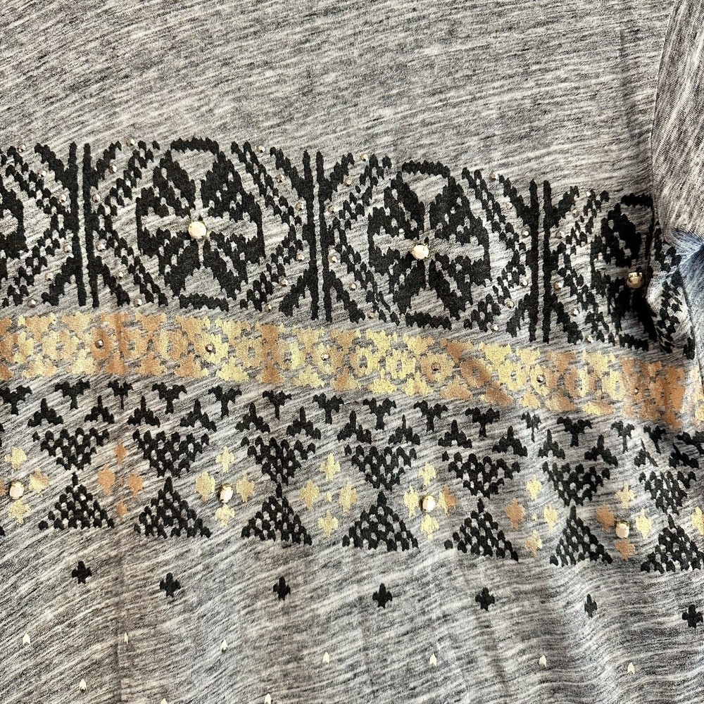 J Crew T-shirt Short Sleeve Tee Grey Metallic Dots Women's XXS - Picture 3 of 9
